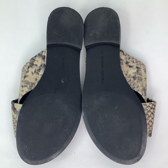 Banana Republic Snakeskin White/Black Strap Slip On Women’s Slide Sandals Sz 8M - Picture 9 of 12